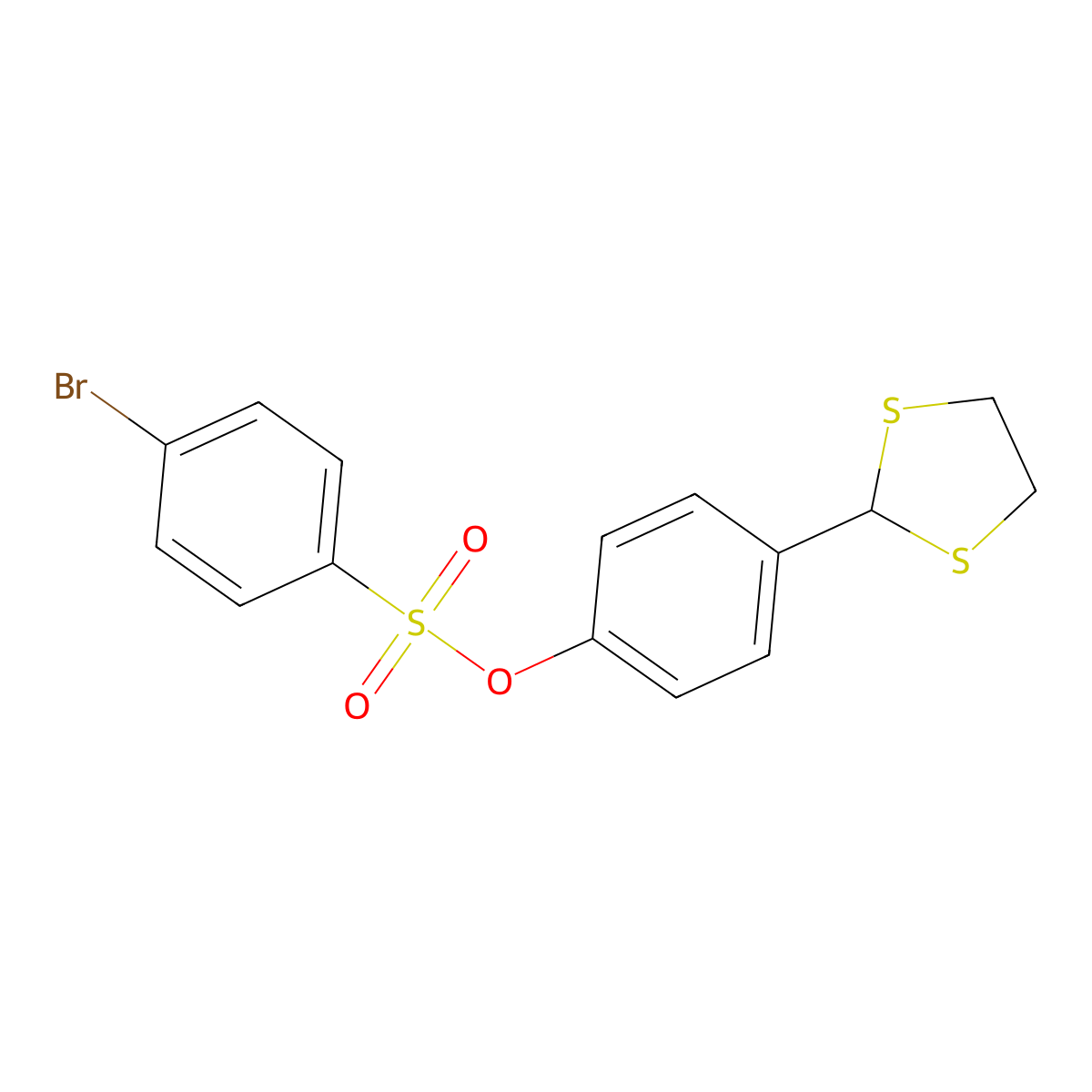 4-(1,3-Dithiolan-2-yl)phenyl 4-bromobenzenesulfonate molecular structure, CAS 331461-26-8
