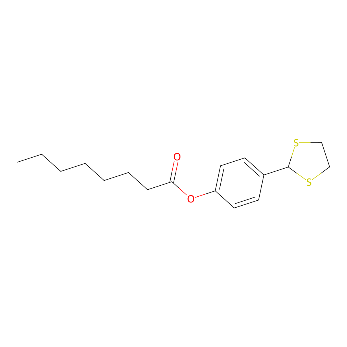 4-(1,3-Dithiolan-2-yl)phenyl octanoate molecular structure, CAS 331461-35-9