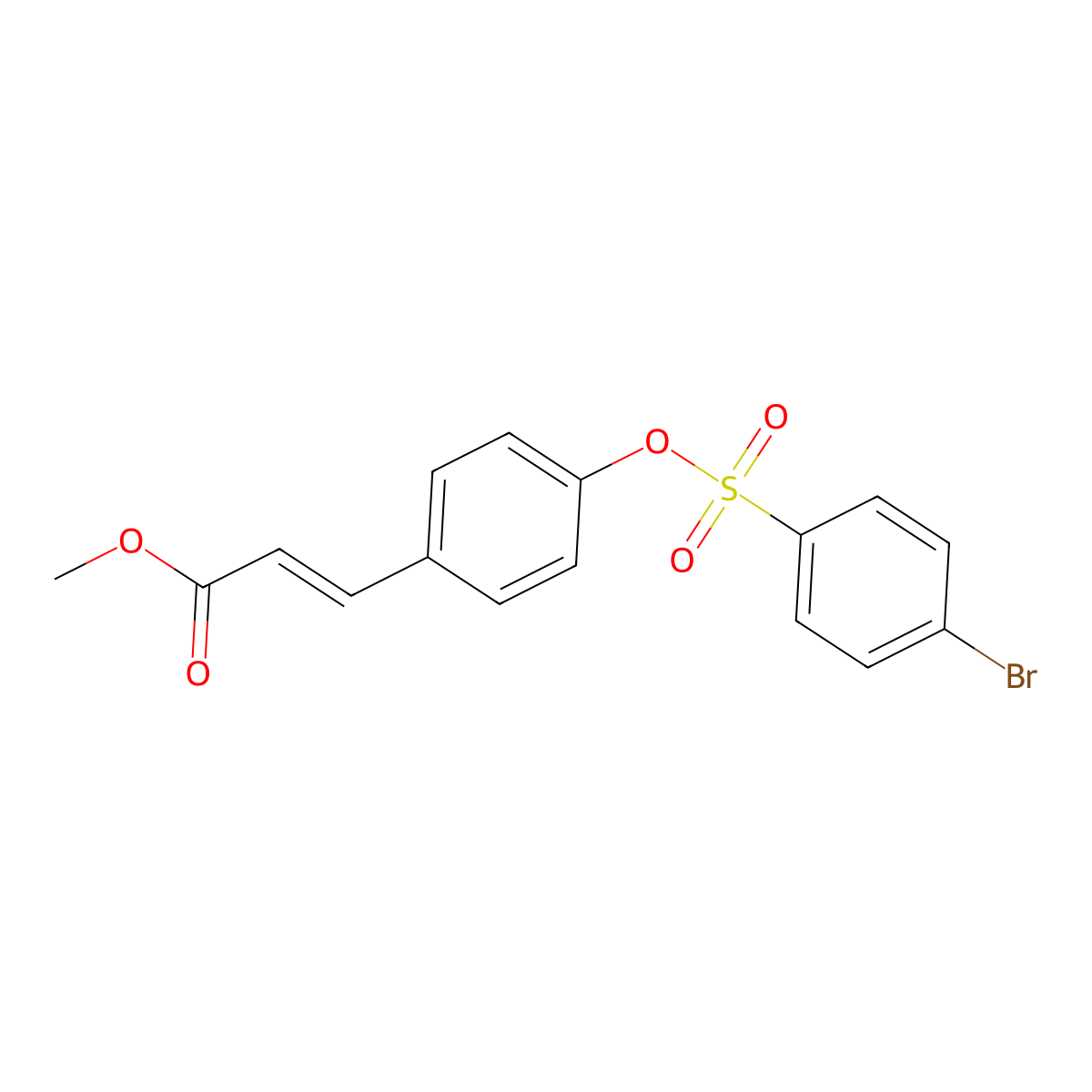 Methyl 3-(4-{[(4-bromophenyl)sulfonyl]oxy}phenyl)acrylate molecular structure, CAS 331461-47-3