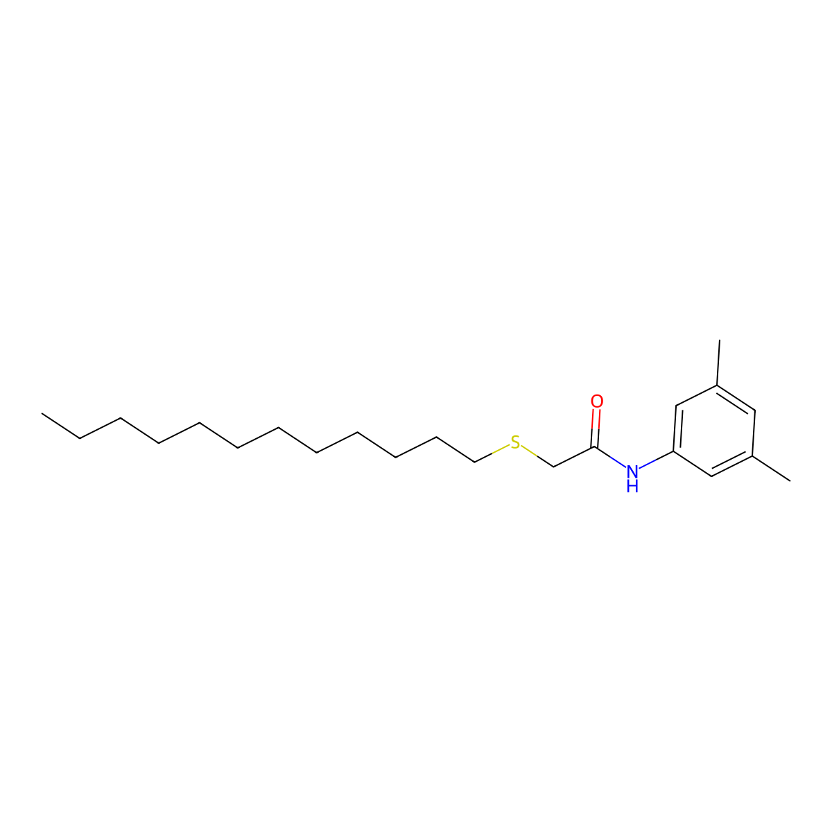 N-(3,5-dimethylphenyl)-2-(dodecylsulfanyl)acetamide molecular structure, CAS 331461-50-8
