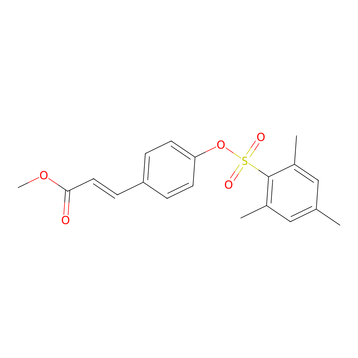 Methyl 3-{4-[(mesitylsulfonyl)oxy]phenyl}acrylate molecular structure, CAS 331461-51-9
