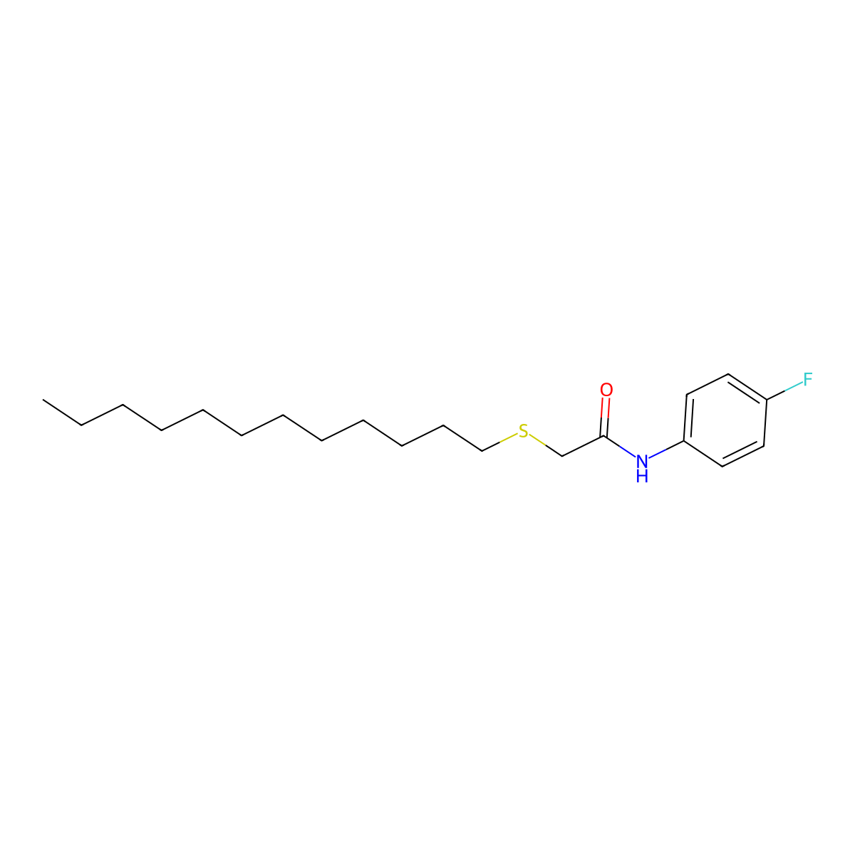 2-(dodecylsulfanyl)-N-(4-fluorophenyl)acetamide molecular structure, CAS 331461-56-4