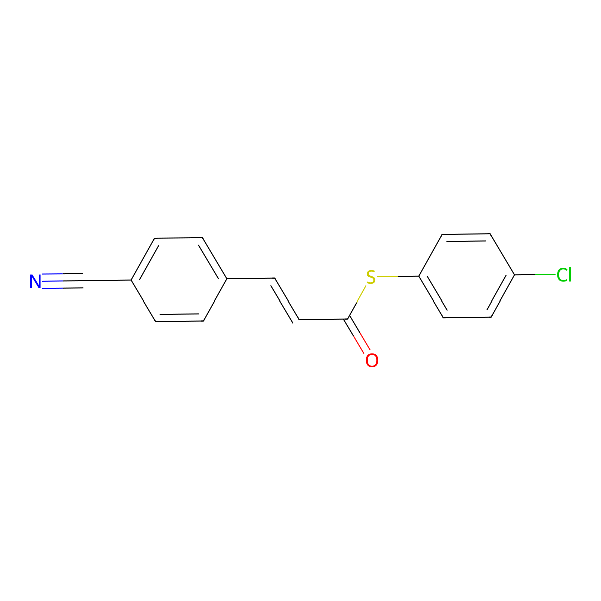 S-(4-chlorophenyl) (E)-3-(4-cyanophenyl)prop-2-enethioate molecular structure, CAS 331461-60-0