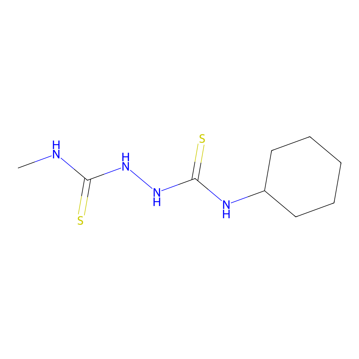 N~1~-cyclohexyl-N~2~-methyl-1,2-hydrazinedicarbothioamide molecular structure, CAS 331461-65-5