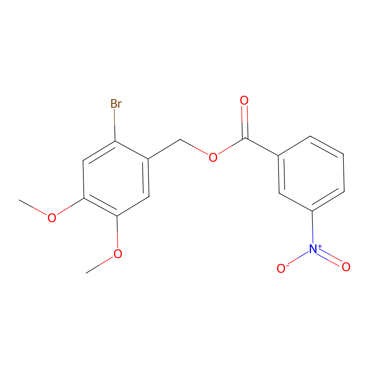 (2-Bromo-4,5-dimethoxyphenyl)methyl 3-nitrobenzoate molecular structure, CAS 331461-76-8
