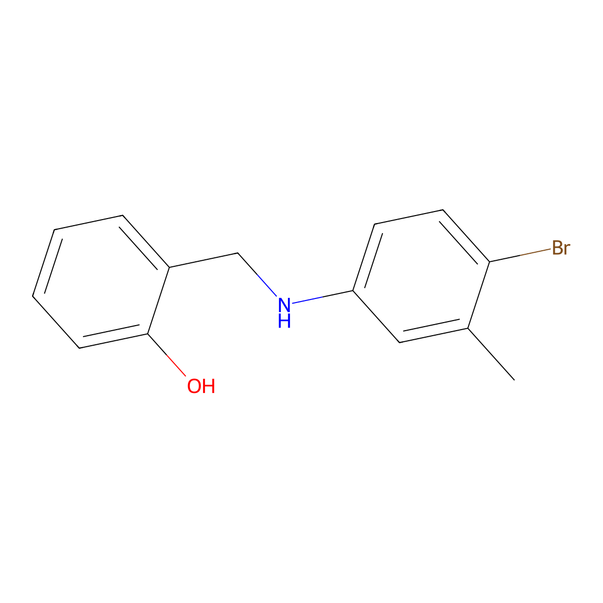 2-{[(4-Bromo-3-methylphenyl)amino]methyl}phenol molecular structure, CAS 331461-90-6