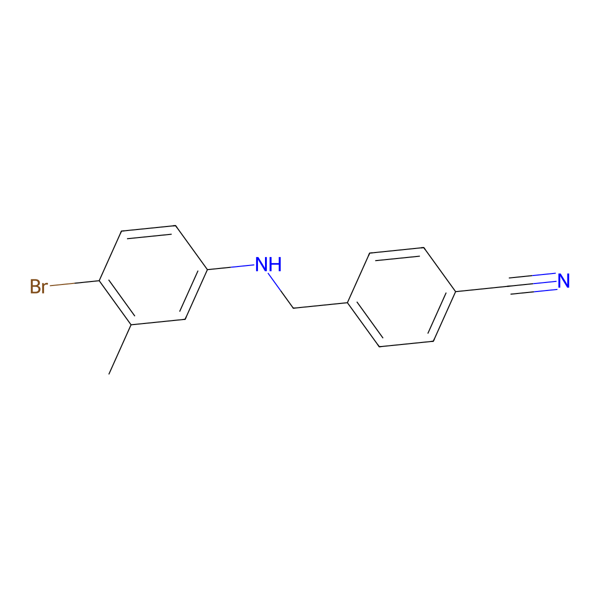 4-[(4-Bromo-3-methylanilino)methyl]benzenecarbonitrile molecular structure, CAS 331461-91-7