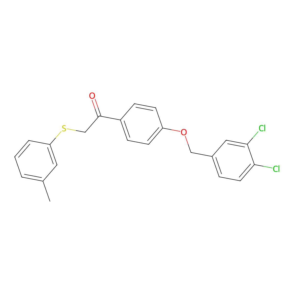 1-(4-(3,4-Dichloro-benzyloxy)-phenyl)-2-M-tolylsulfanyl-ethanone molecular structure, CAS 331461-96-2