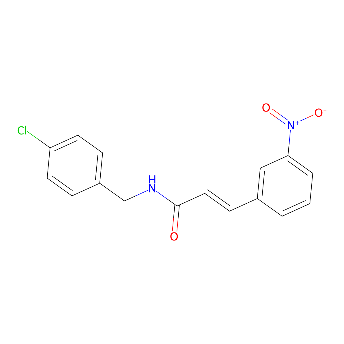 N-(4-chlorobenzyl)-3-(3-nitrophenyl)acrylamide molecular structure, CAS 331462-23-8
