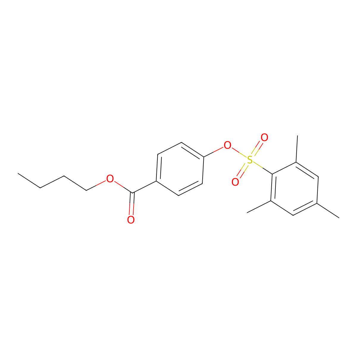 Butyl 4-[(mesitylsulfonyl)oxy]benzenecarboxylate molecular structure, CAS 331462-32-9