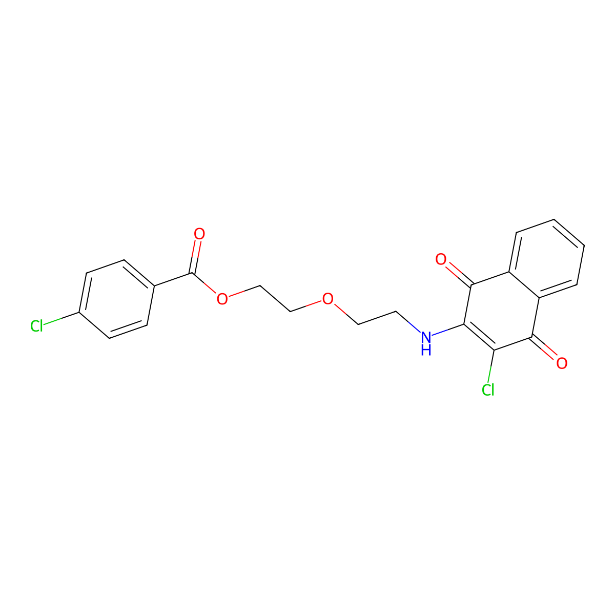 2-[2-[(3-Chloro-1,4-dioxonaphthalen-2-yl)amino]ethoxy]ethyl 4-chlorobenzoate molecular structure, CAS 331462-33-0