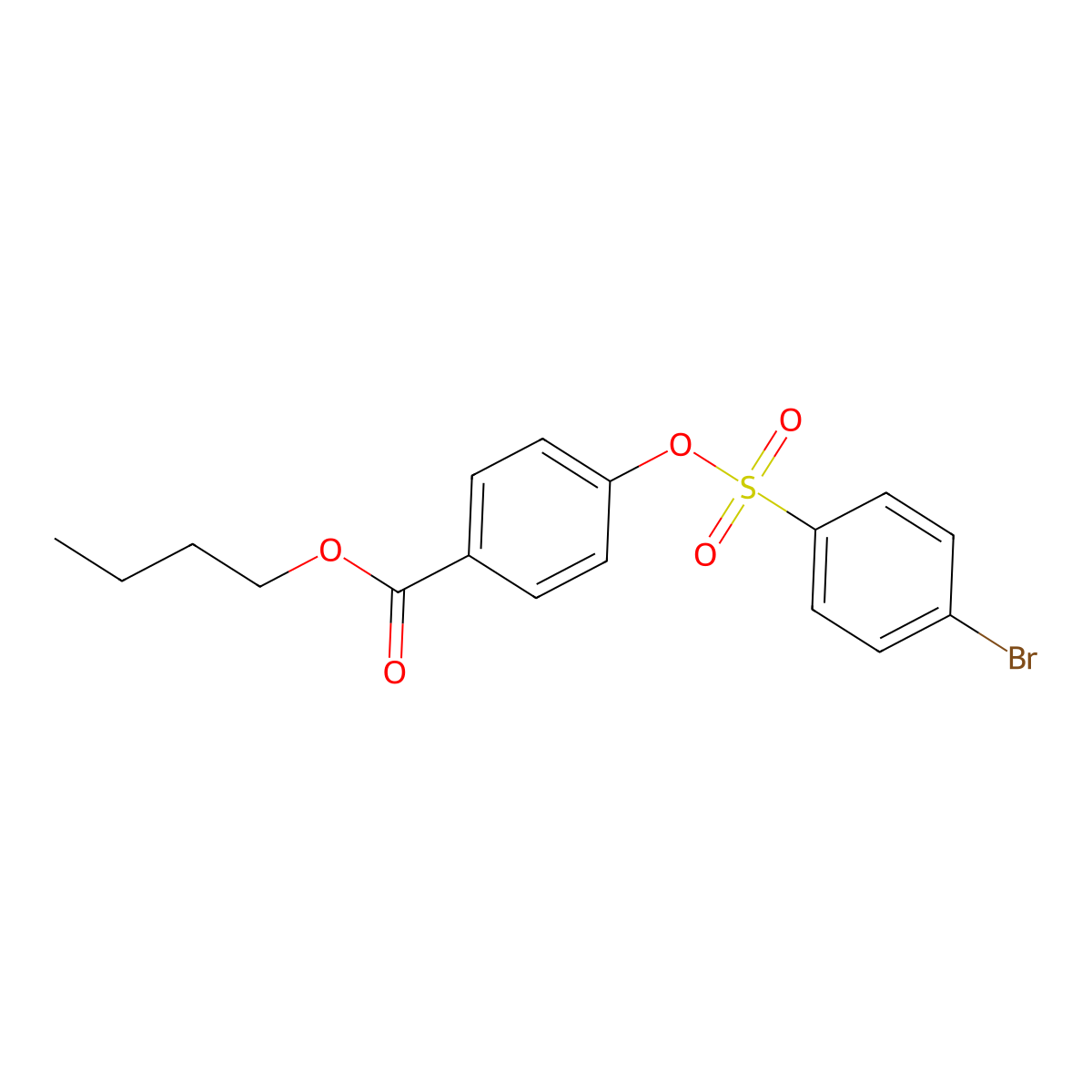 Butyl 4-(4-bromophenyl)sulfonyloxybenzoate molecular structure, CAS 331462-35-2