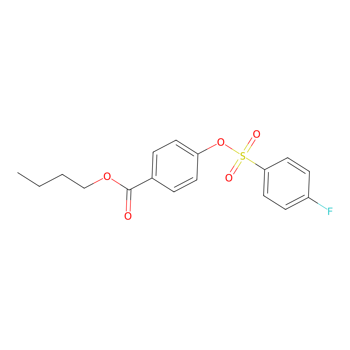 Butyl 4-(4-fluorophenyl)sulfonyloxybenzoate molecular structure, CAS 331462-37-4