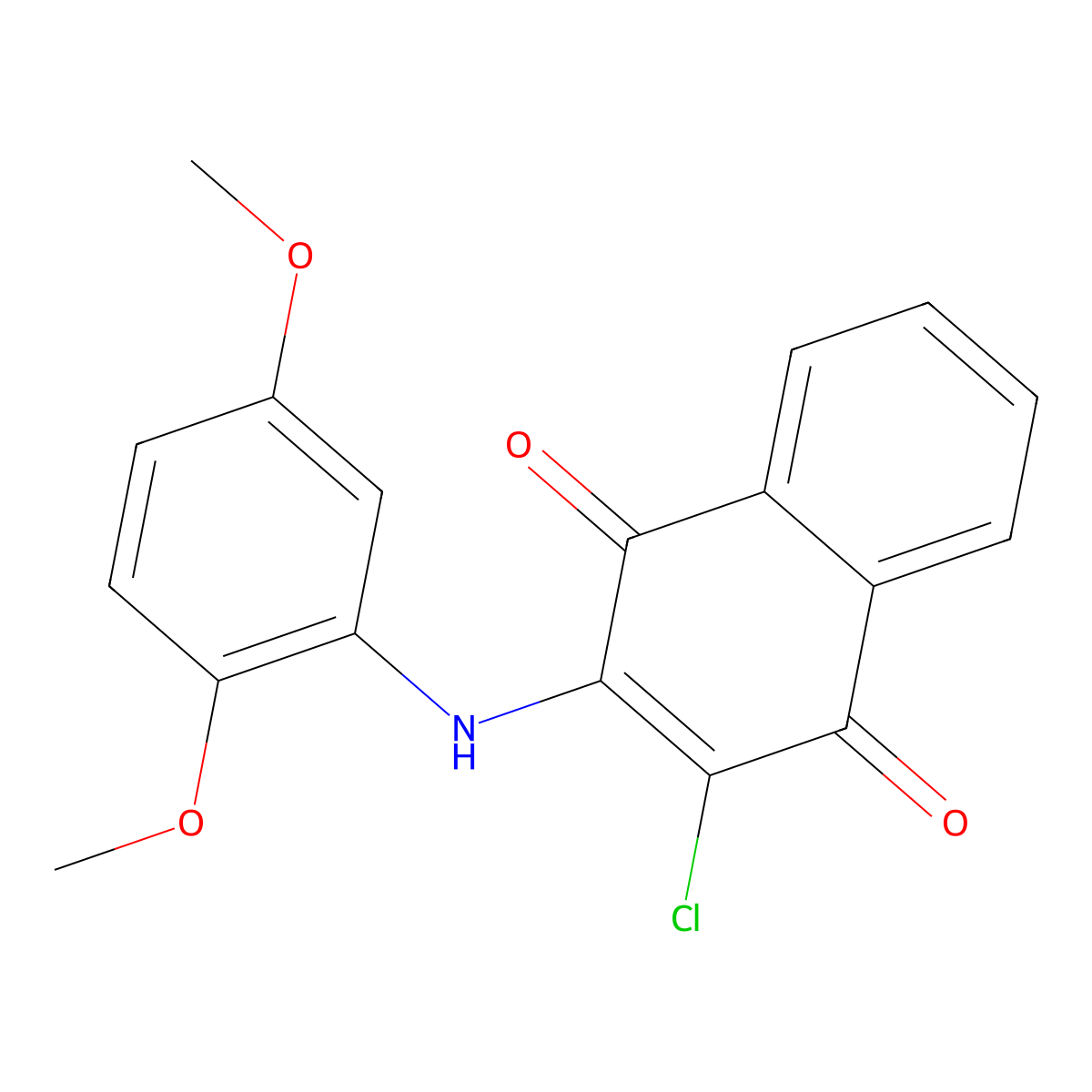 2-Chloro-3-(2,5-dimethoxyanilino)naphthoquinone molecular structure, CAS 331462-39-6
