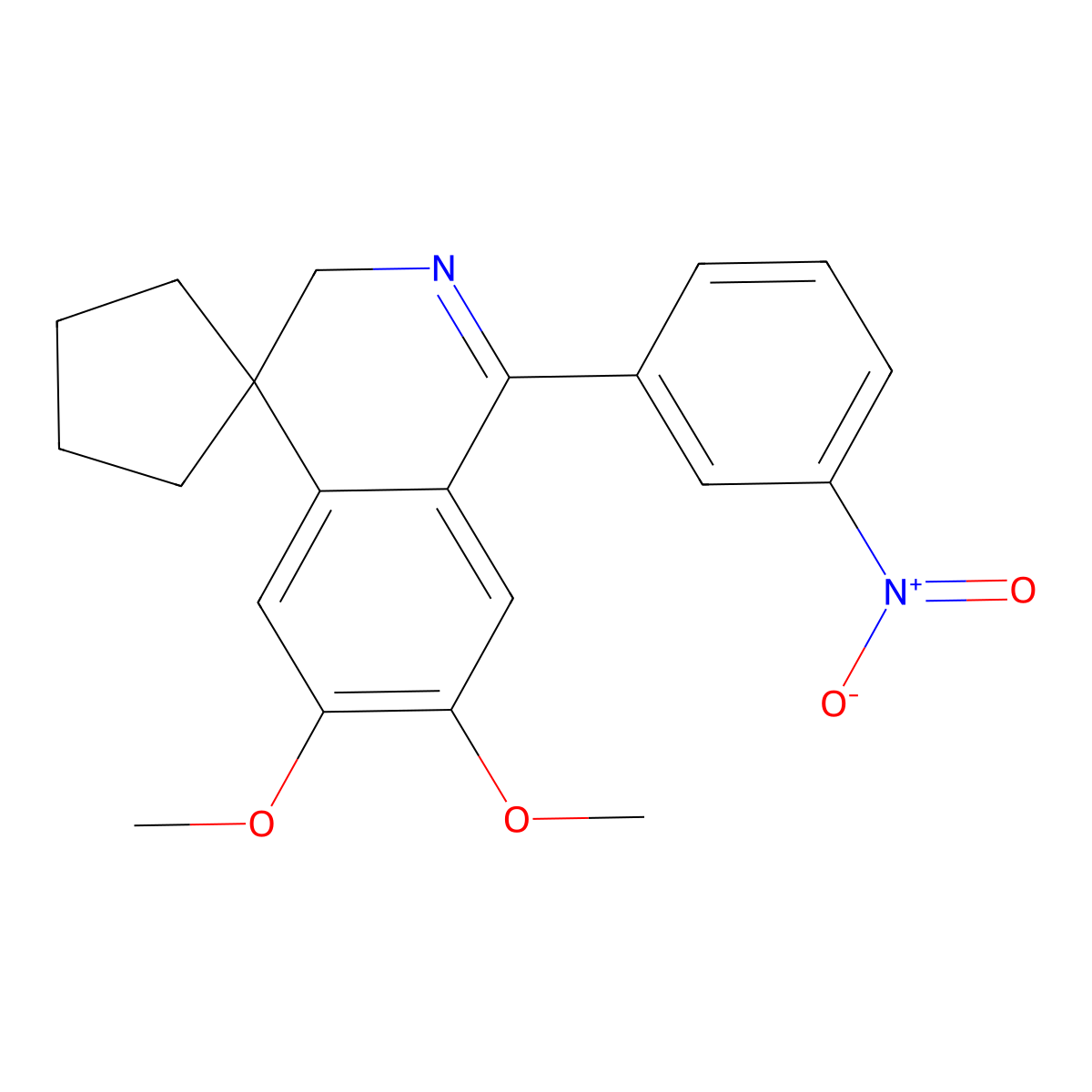 6,7-dimethoxy-1-(3-nitrophenyl)spiro[3H-isoquinoline-4,1'-cyclopentane] molecular structure, CAS 331463-60-6