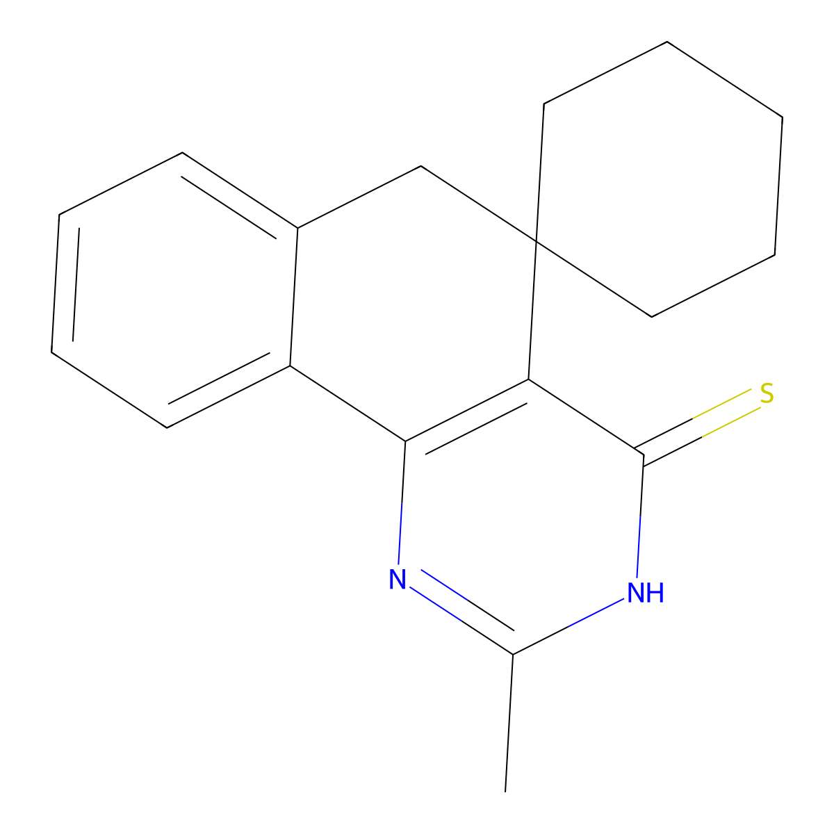 2-Methyl-4-spiro[1,6-dihydrobenzo[h]quinazoline-5,1'-cyclohexane]thione molecular structure, CAS 331463-68-4