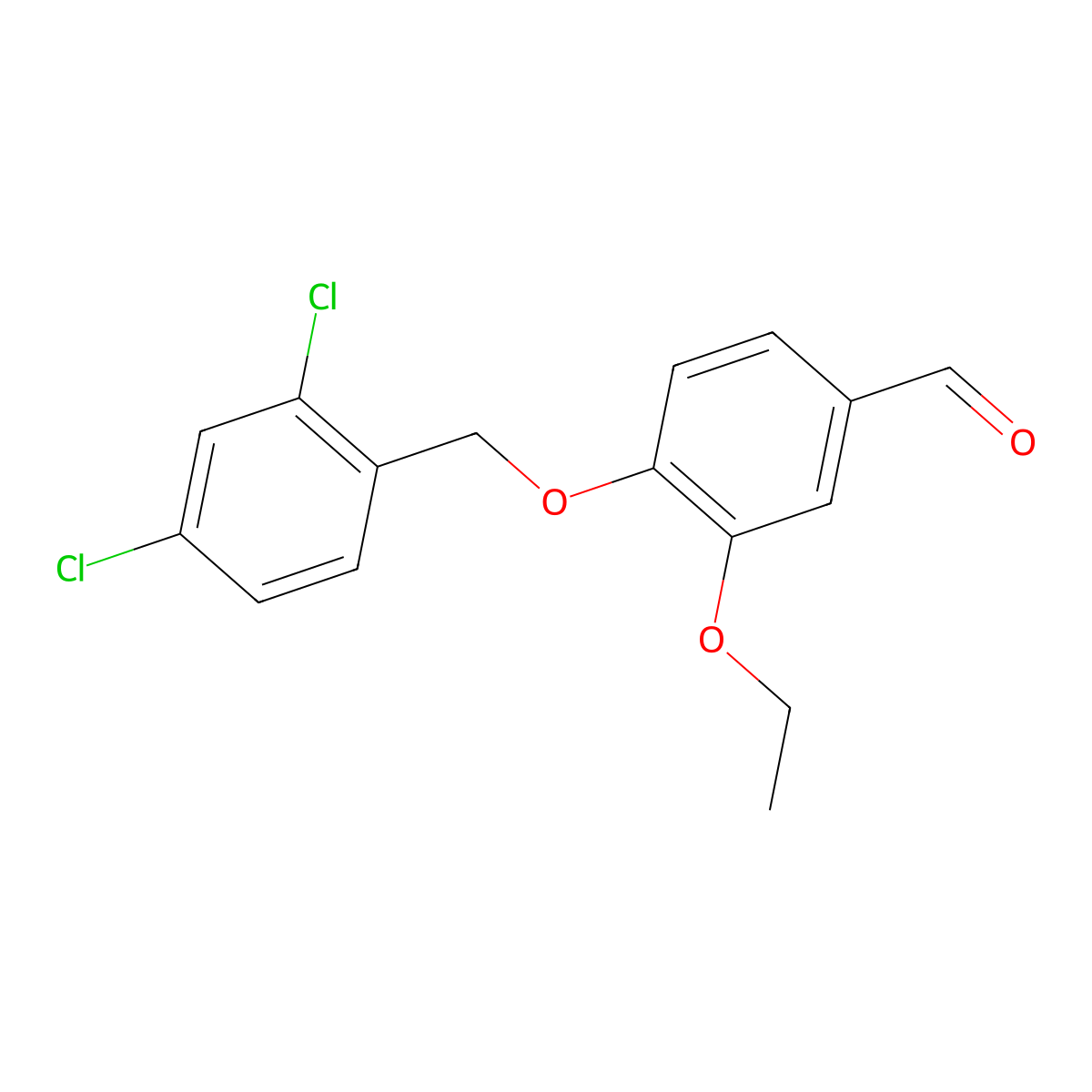 4-[(2,4-Dichlorobenzyl)oxy]-3-ethoxybenzaldehyde molecular structure, CAS 331464-01-8