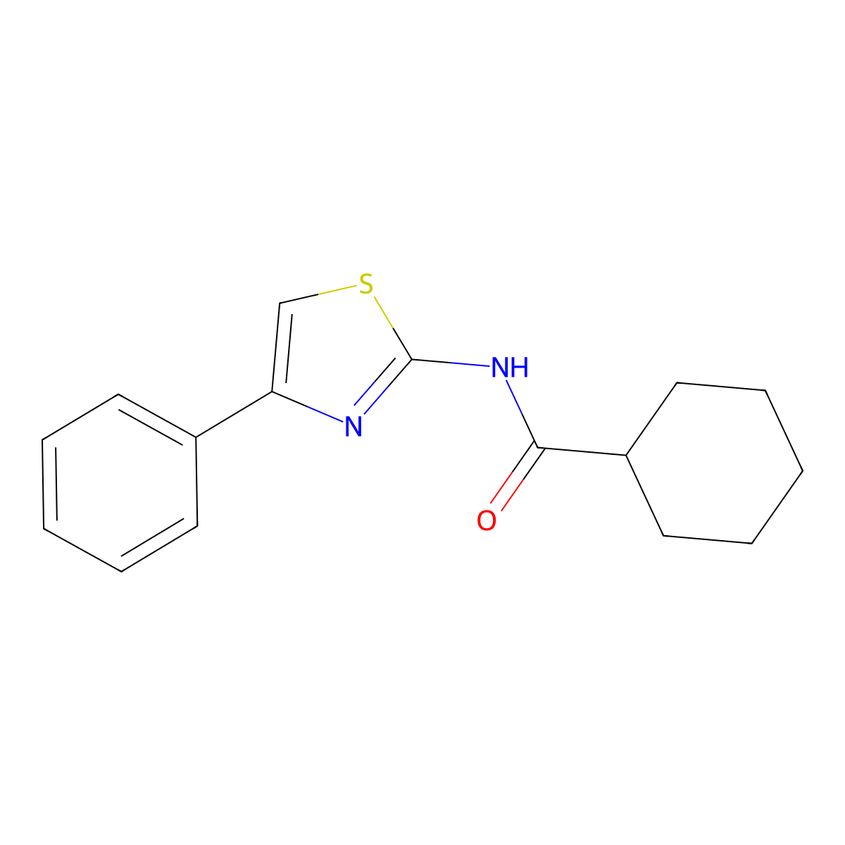 N-(4-phenyl-1,3-thiazol-2-yl)cyclohexanecarboxamide molecular structure, CAS 331464-08-5