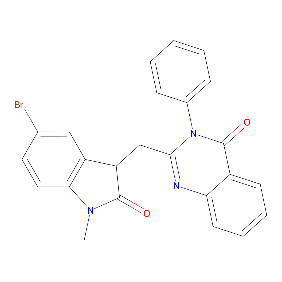 2-[(5-Bromo-1-methyl-2-oxo-3-indolinyl)methyl]-3-phenyl-4(3H)-quinazolinone molecular structure, CAS 331465-18-0