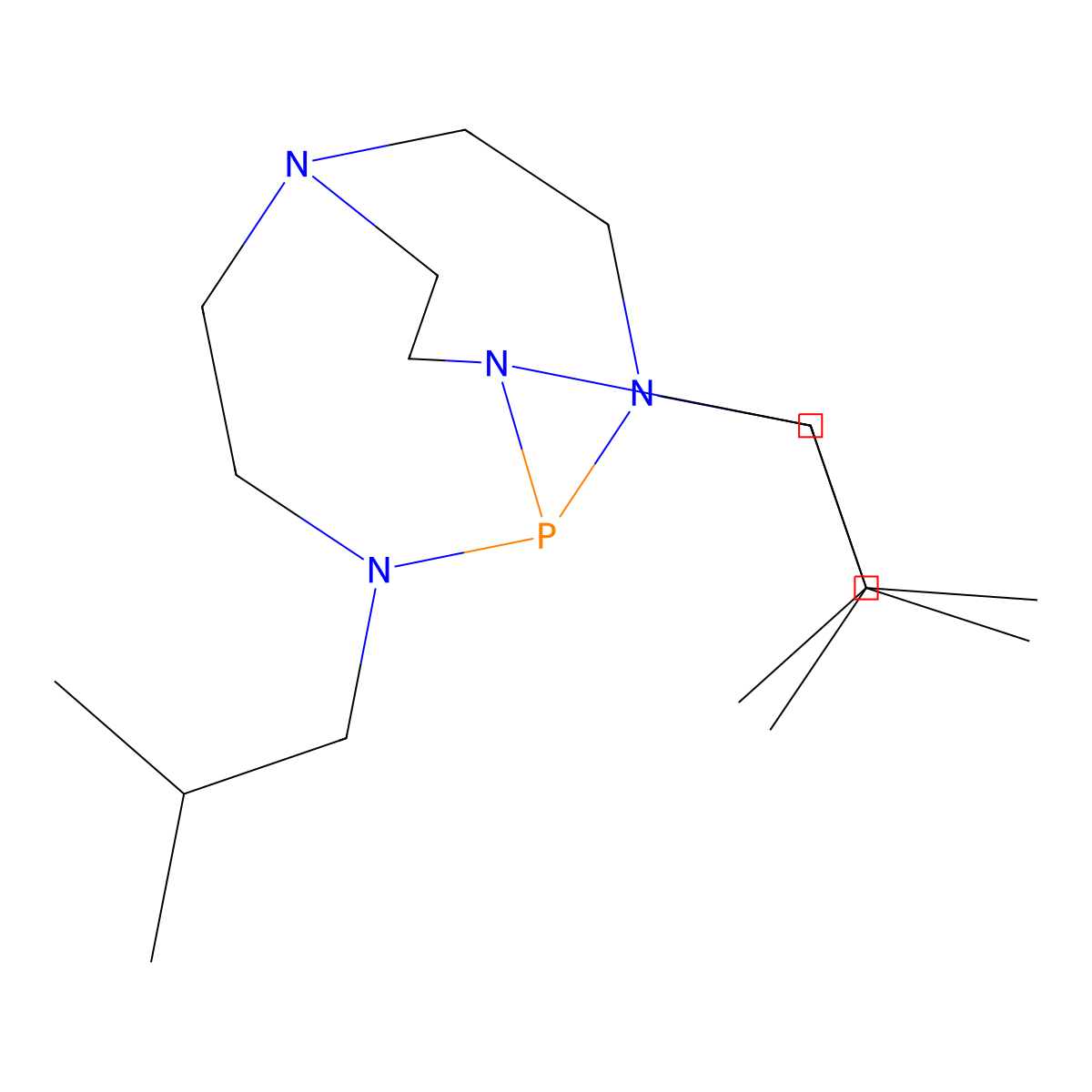 2,8,9-Triisobutyl-2,5,8,9-tetraaza-1-phosphabicyclo(3.3.3)undecane molecular structure, CAS 331465-71-5
