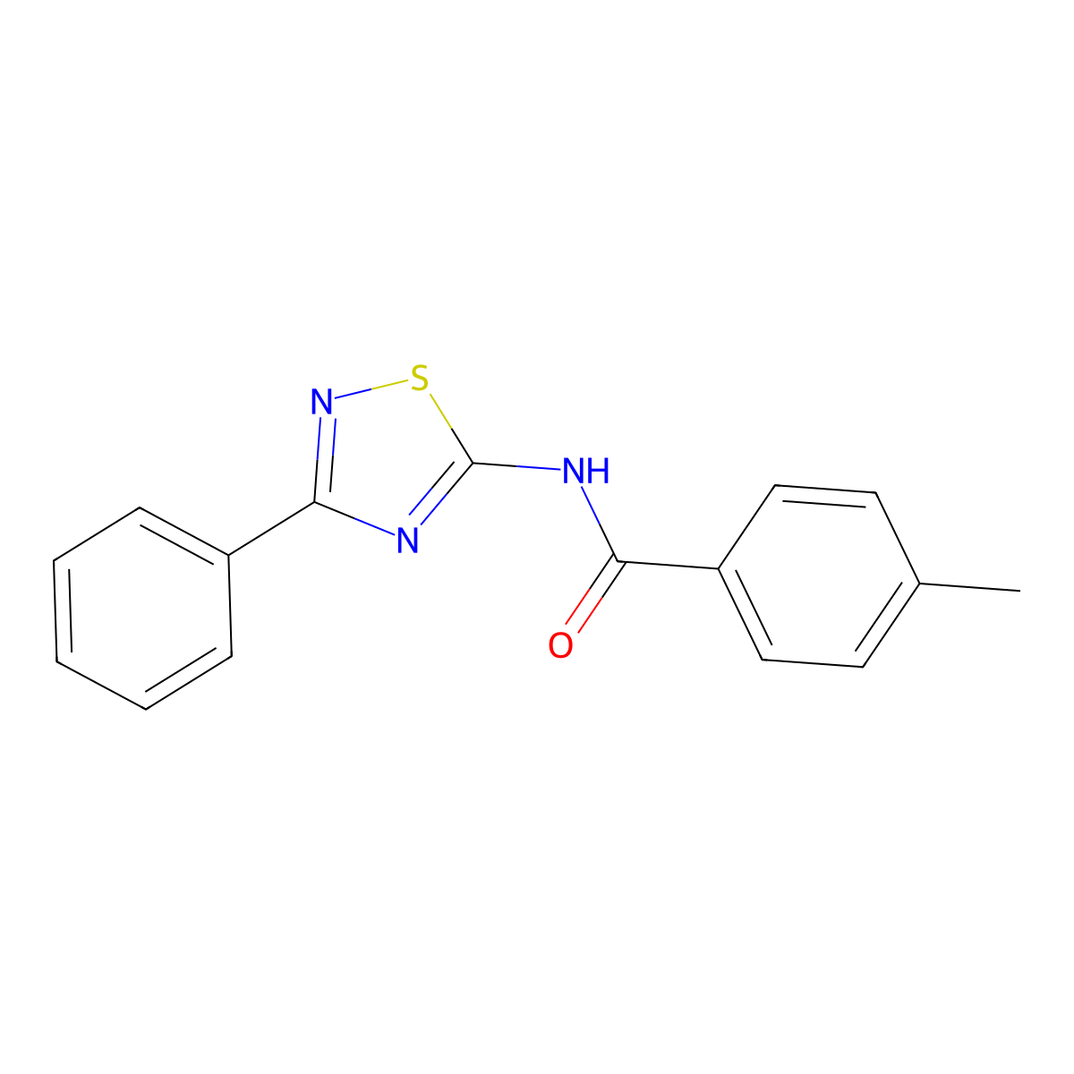 4-methyl-N-(3-phenyl-1,2,4-thiadiazol-5-yl)benzamide molecular structure, CAS 331472-30-1