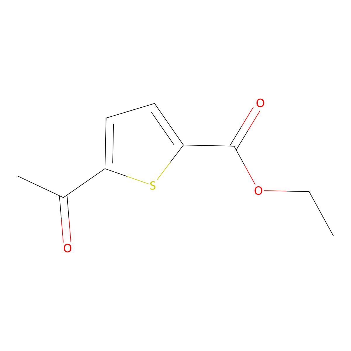 Ethyl 5-acetylthiophene-2-carboxylate molecular structure, CAS 33148-82-2
