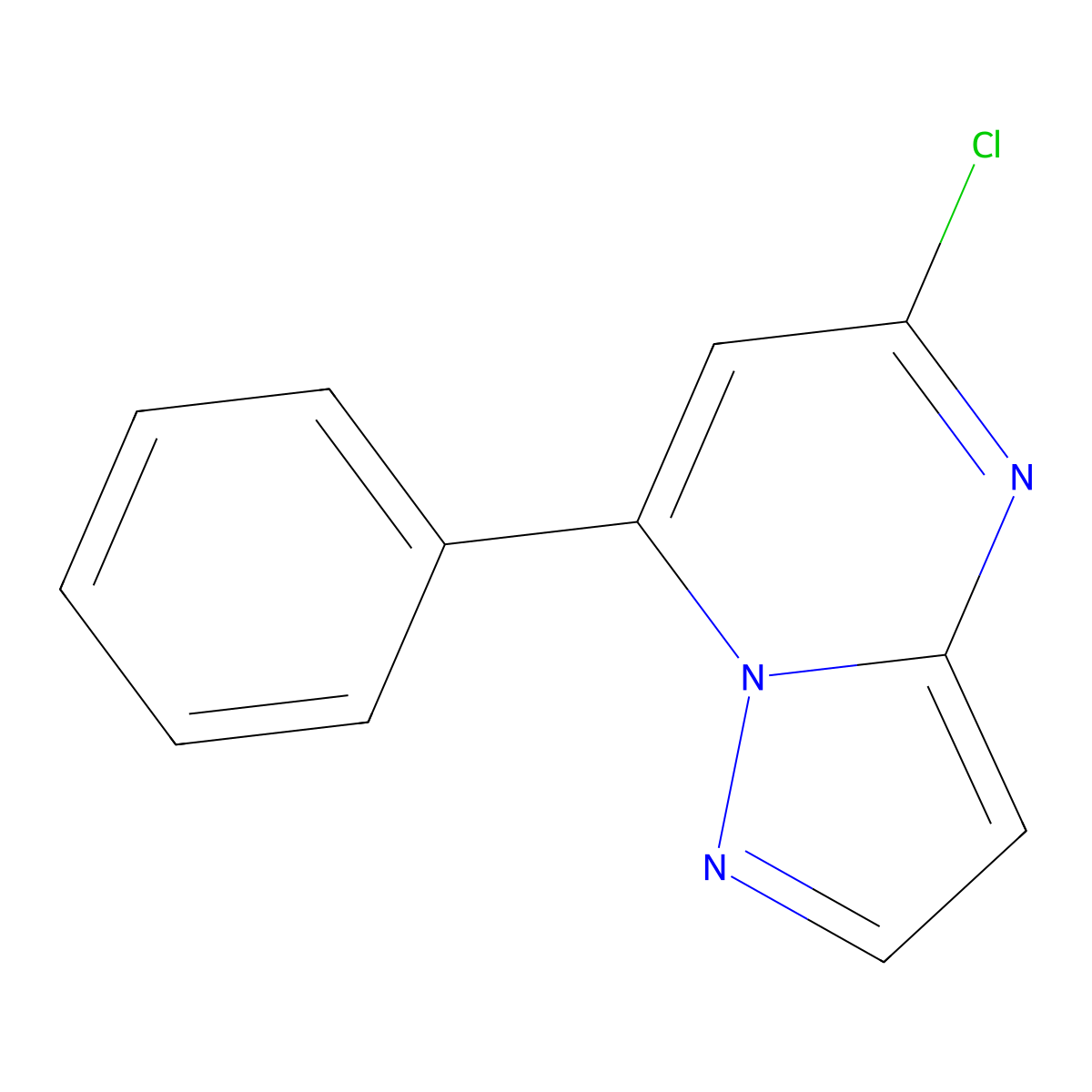 5-Chloro-7-phenylpyrazolo(1,5-a)pyrimidine molecular structure, CAS 33149-19-8