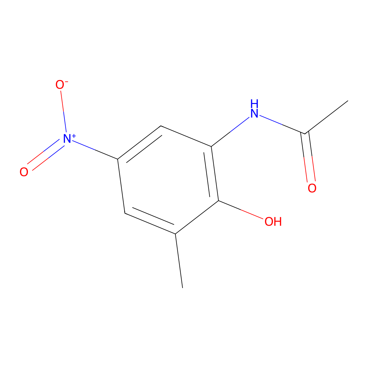 N-(2-Hydroxy-3-methyl-5-nitrophenyl)acetamide molecular structure, CAS 33150-08-2