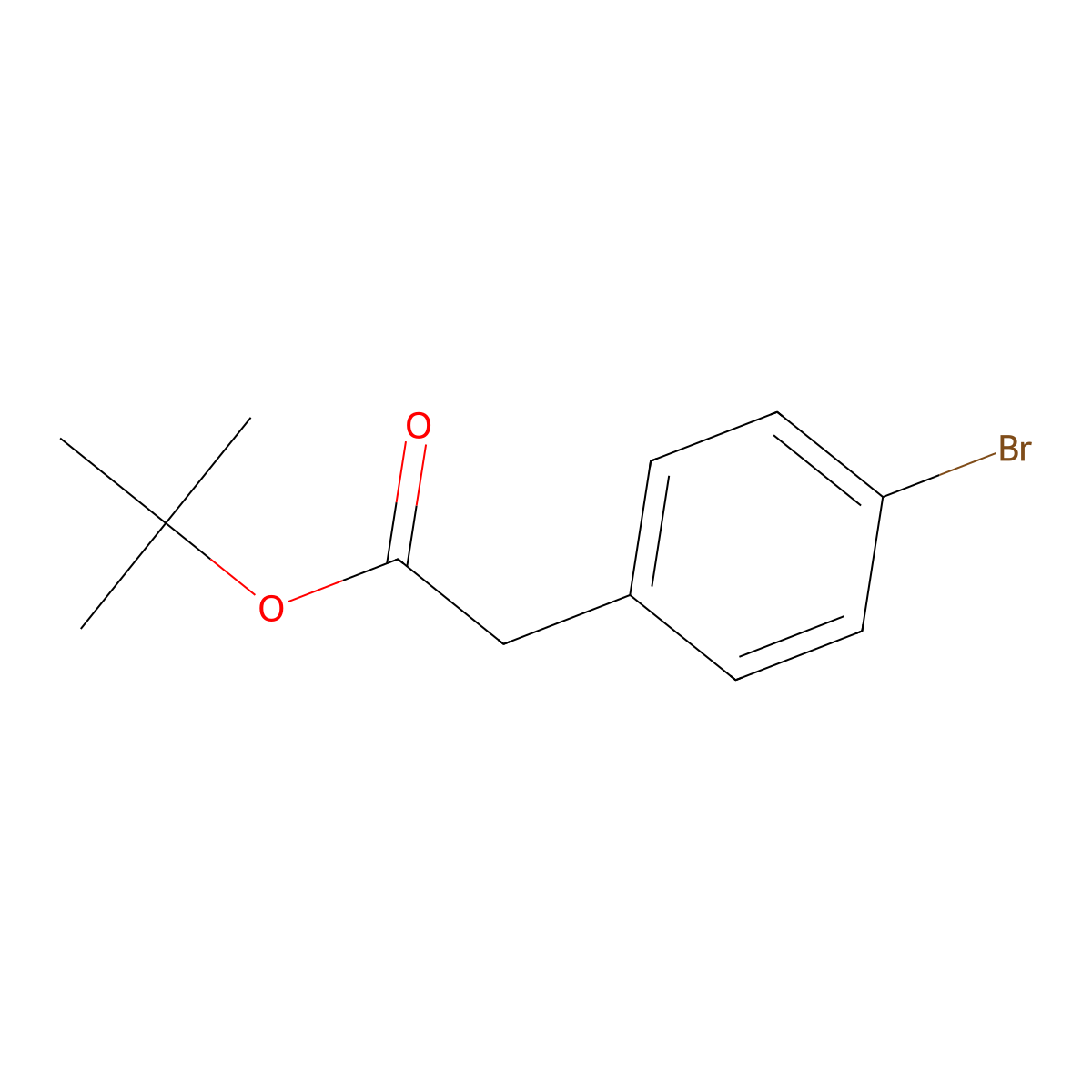 Tert-butyl 2-(4-bromophenyl)acetate molecular structure, CAS 33155-58-7
