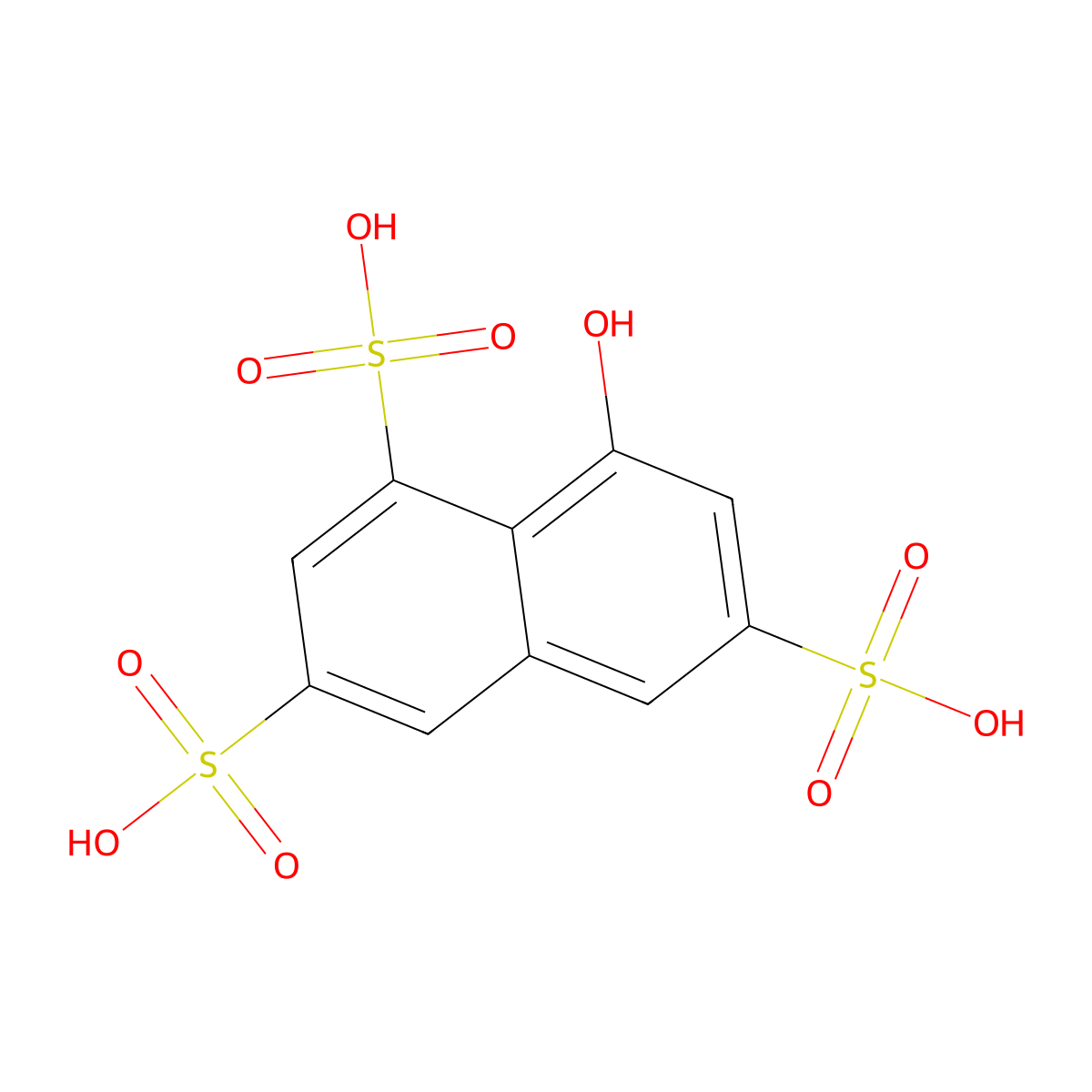 1,3,6-Naphthalenetrisulfonic acid, 8-hydroxy- molecular structure, CAS 3316-02-7