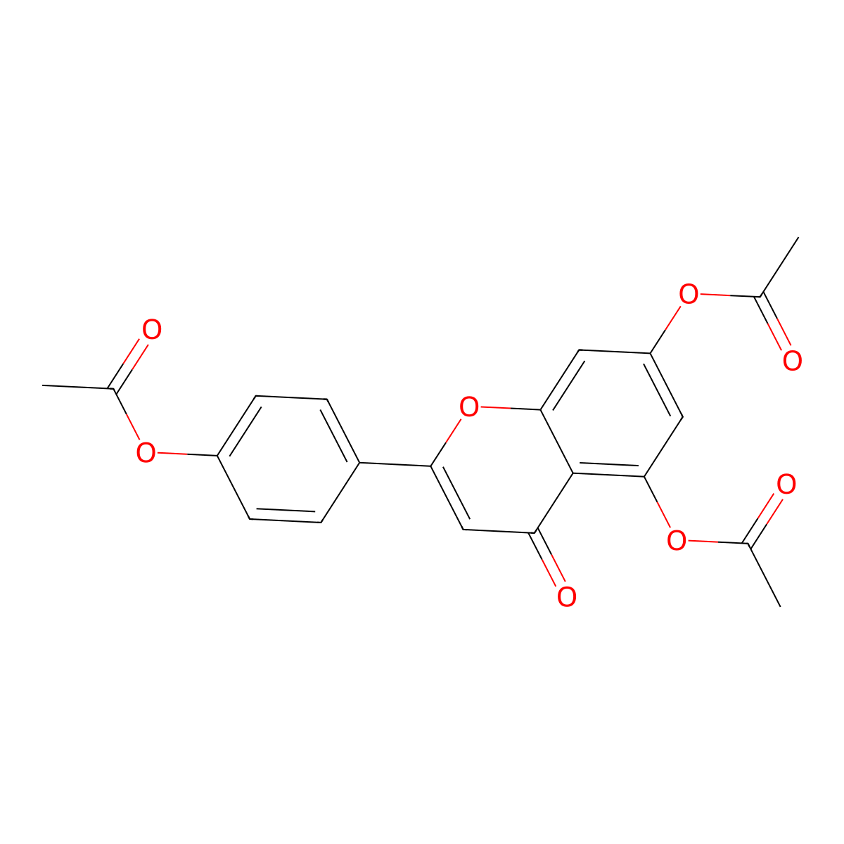 Apigenin triacetate molecular structure, CAS 3316-46-9