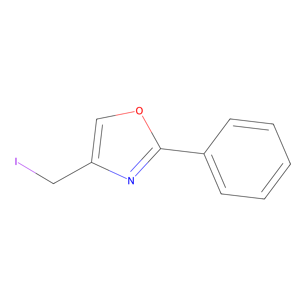 4-(Iodomethyl)-2-phenyloxazole molecular structure, CAS 33162-08-2