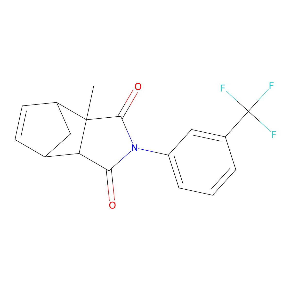 3a-methyl-2-[3-(trifluoromethyl)phenyl]-3a,4,7,7a-tetrahydro-1H-4,7-methanoisoindole-1,3(2H)-dione molecular structure, CAS 331626-95-0
