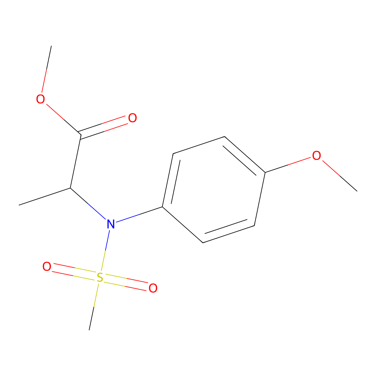 Methyl N-(4-methoxyphenyl)-N-(methylsulfonyl)alaninate molecular structure, CAS 331626-97-2