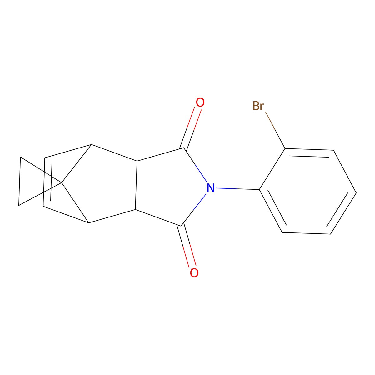 2-(2-bromophenyl)-3a,4,7,7a-tetrahydro-1H-spiro[2-aza-4,7-methanoisoindole-8,1'-cyclopropane]-1,3(2H)-dione molecular structure, CAS 331626-99-4