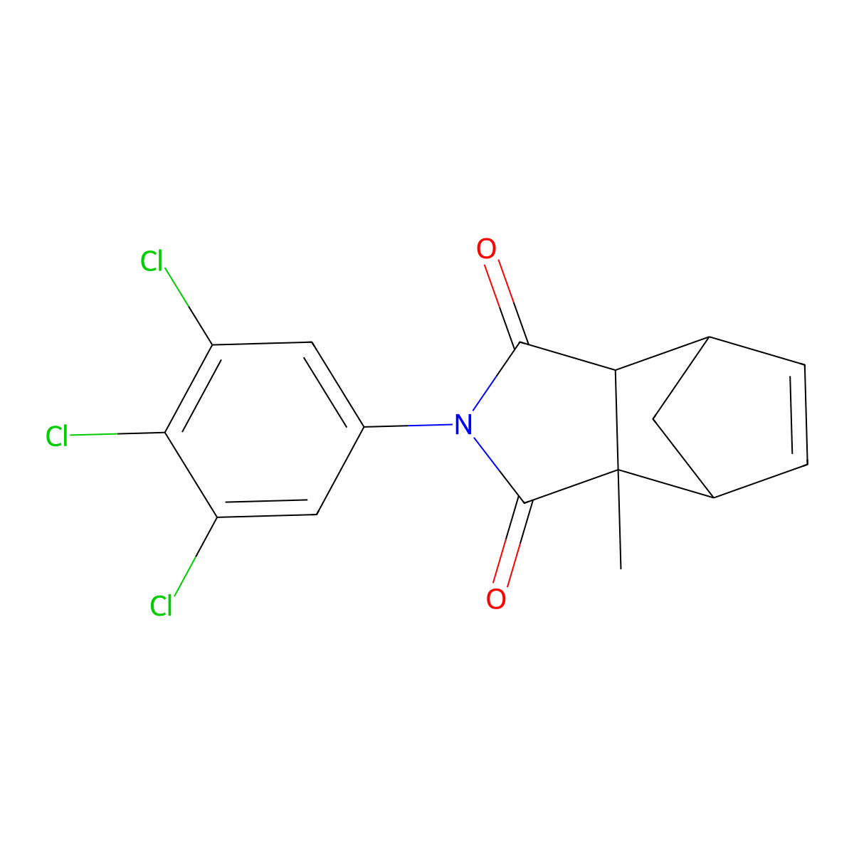 3a-methyl-2-(3,4,5-trichlorophenyl)-3a,4,7,7a-tetrahydro-1H-4,7-methanoisoindole-1,3(2H)-dione molecular structure, CAS 331627-01-1