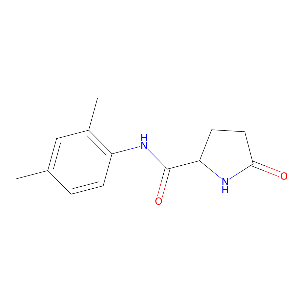 N-(2,4-dimethylphenyl)-5-oxopyrrolidine-2-carboxamide molecular structure, CAS 331627-19-1