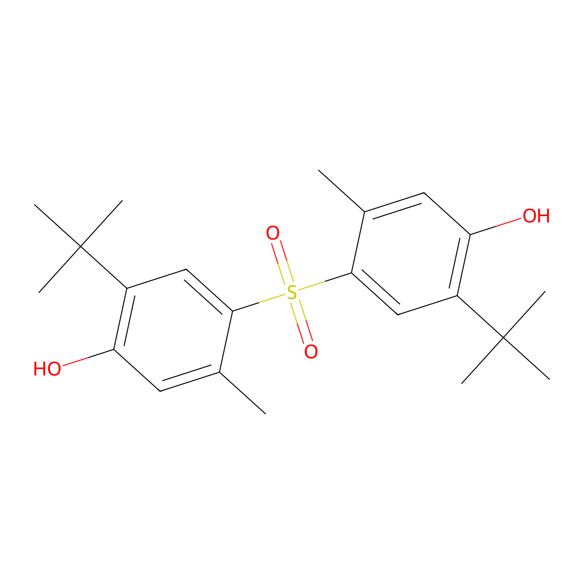 4,4'-Sulfonylbis(6-(tert-butyl)-M-cresol) molecular structure, CAS 33163-22-3