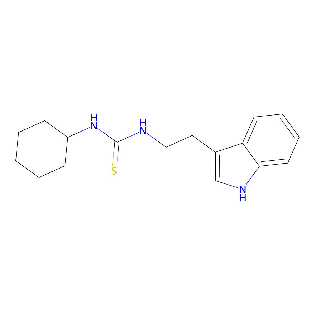 1-cyclohexyl-3-[2-(1H-indol-3-yl)ethyl]thiourea molecular structure, CAS 331631-14-2