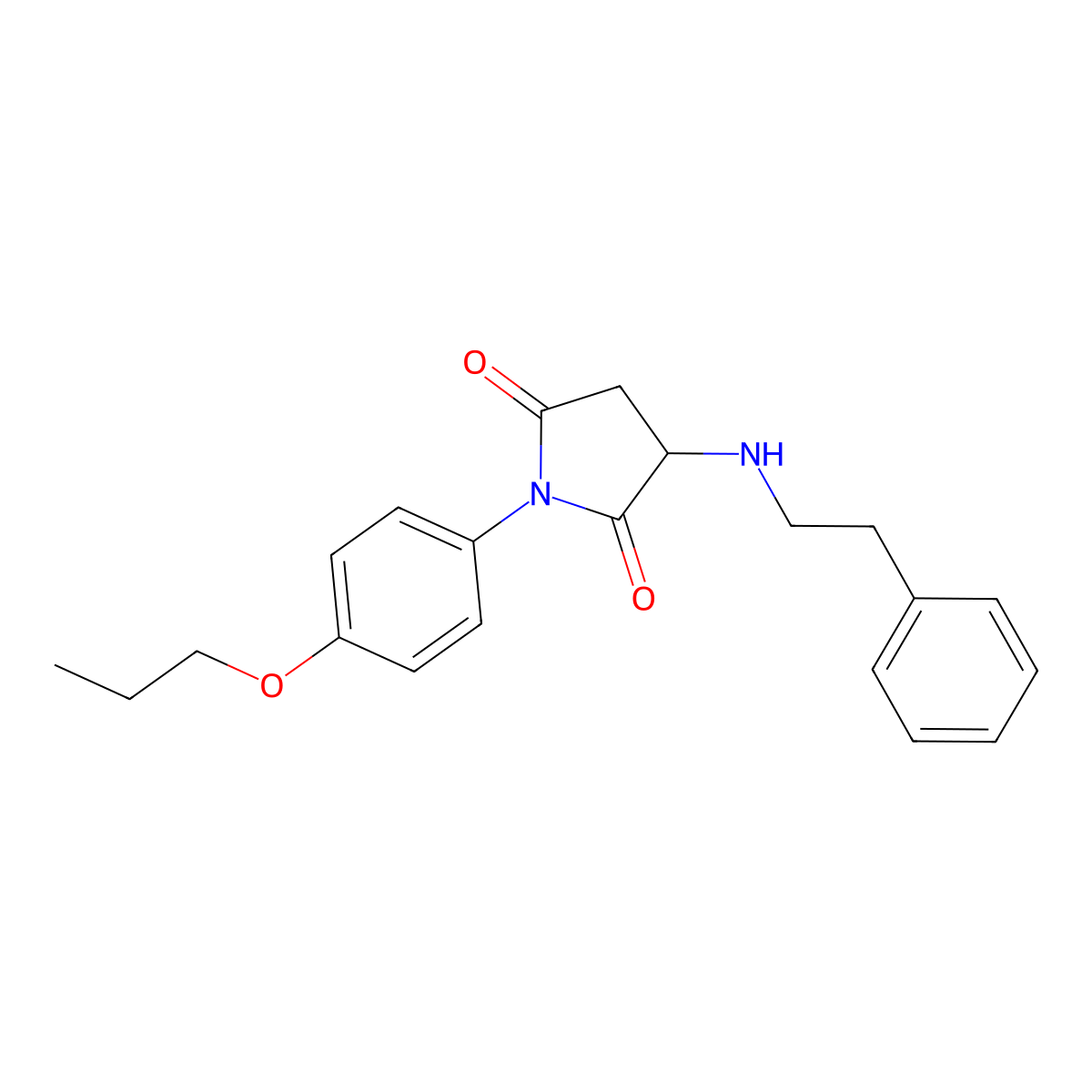 3-(Phenethylamino)-1-(4-propoxyphenyl)pyrrolidine-2,5-dione molecular structure, CAS 331632-79-2