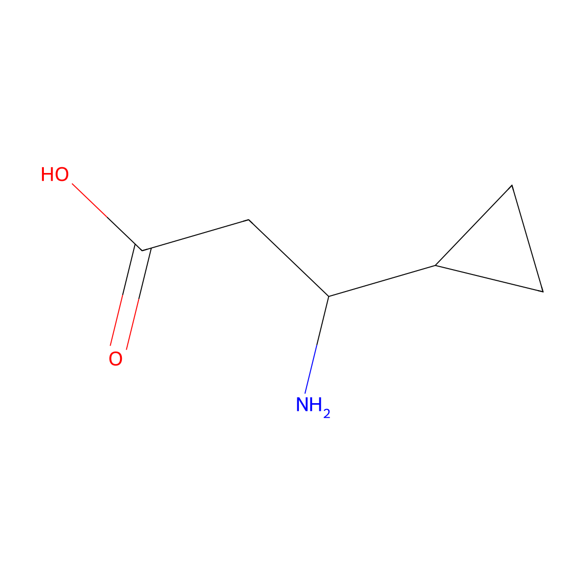 3-Amino-3-cyclopropylpropanoic acid molecular structure, CAS 331633-72-8