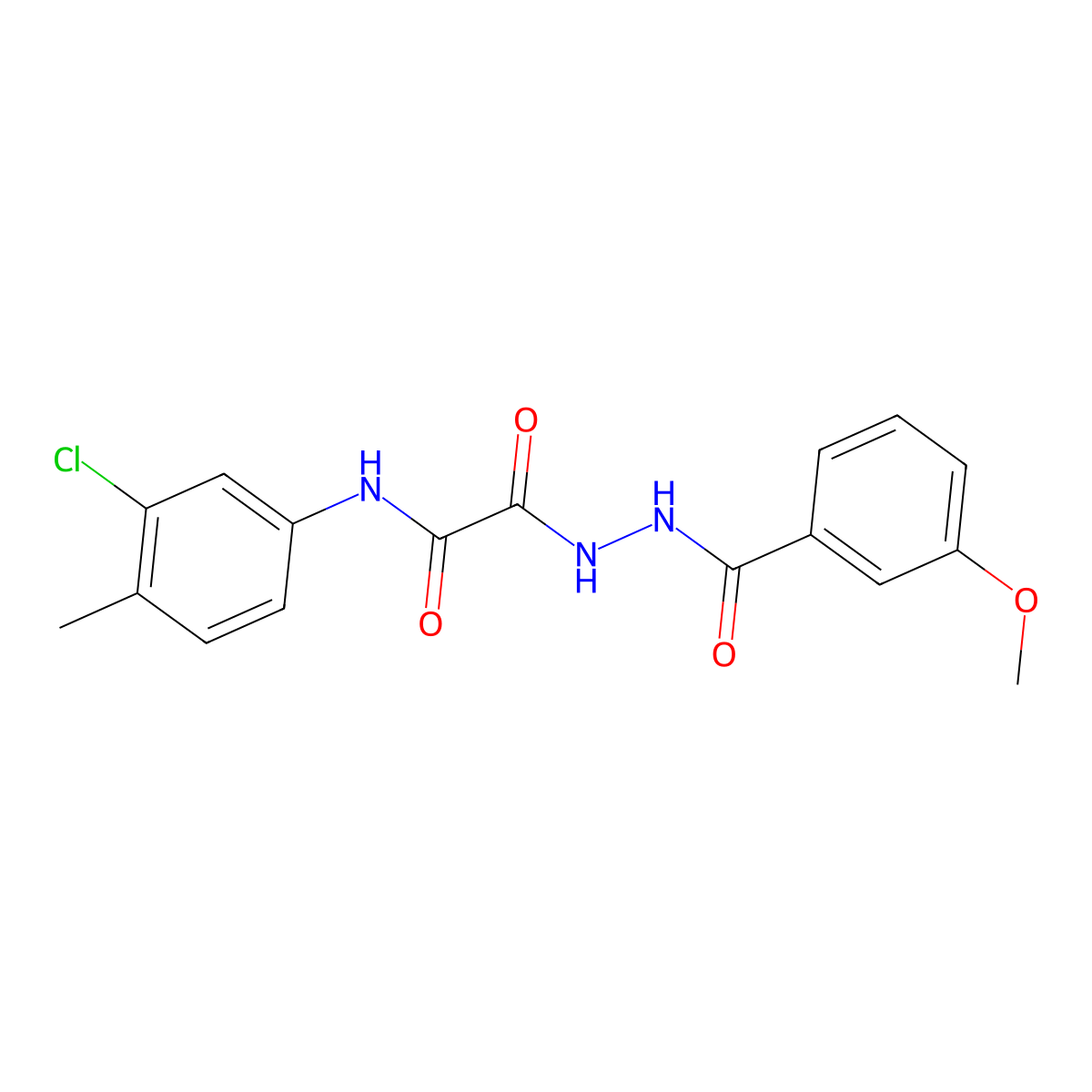 N-(3-chloro-4-methylphenyl)-1-[N'-(3-methoxybenzoyl)hydrazinecarbonyl]formamide molecular structure, CAS 331636-31-8