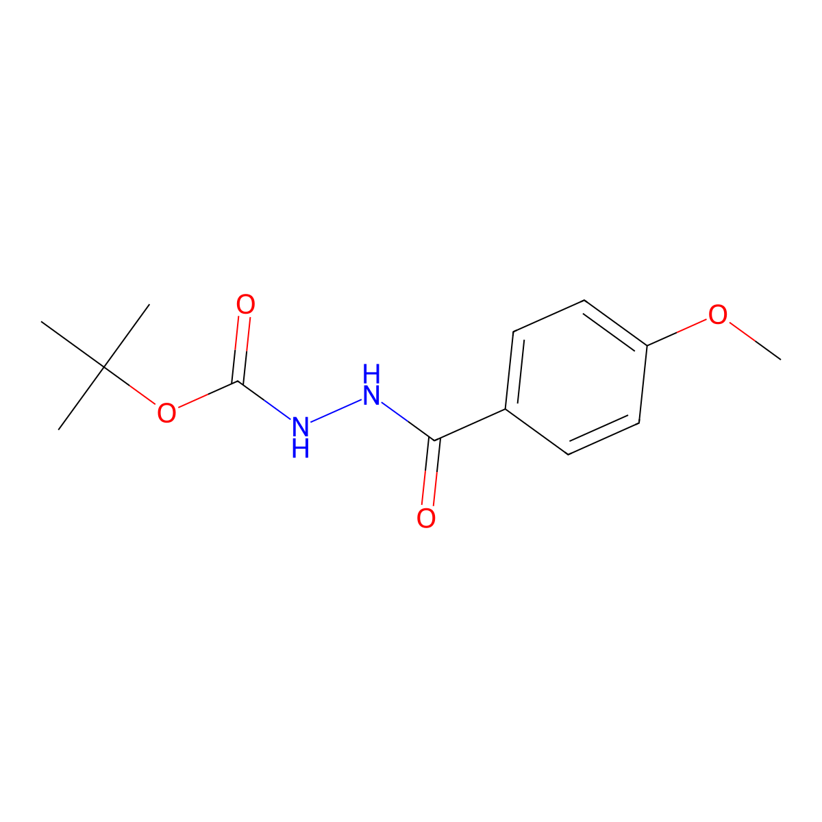 N'-[(tert-butoxy)carbonyl]-4-methoxybenzohydrazide molecular structure, CAS 331636-75-0