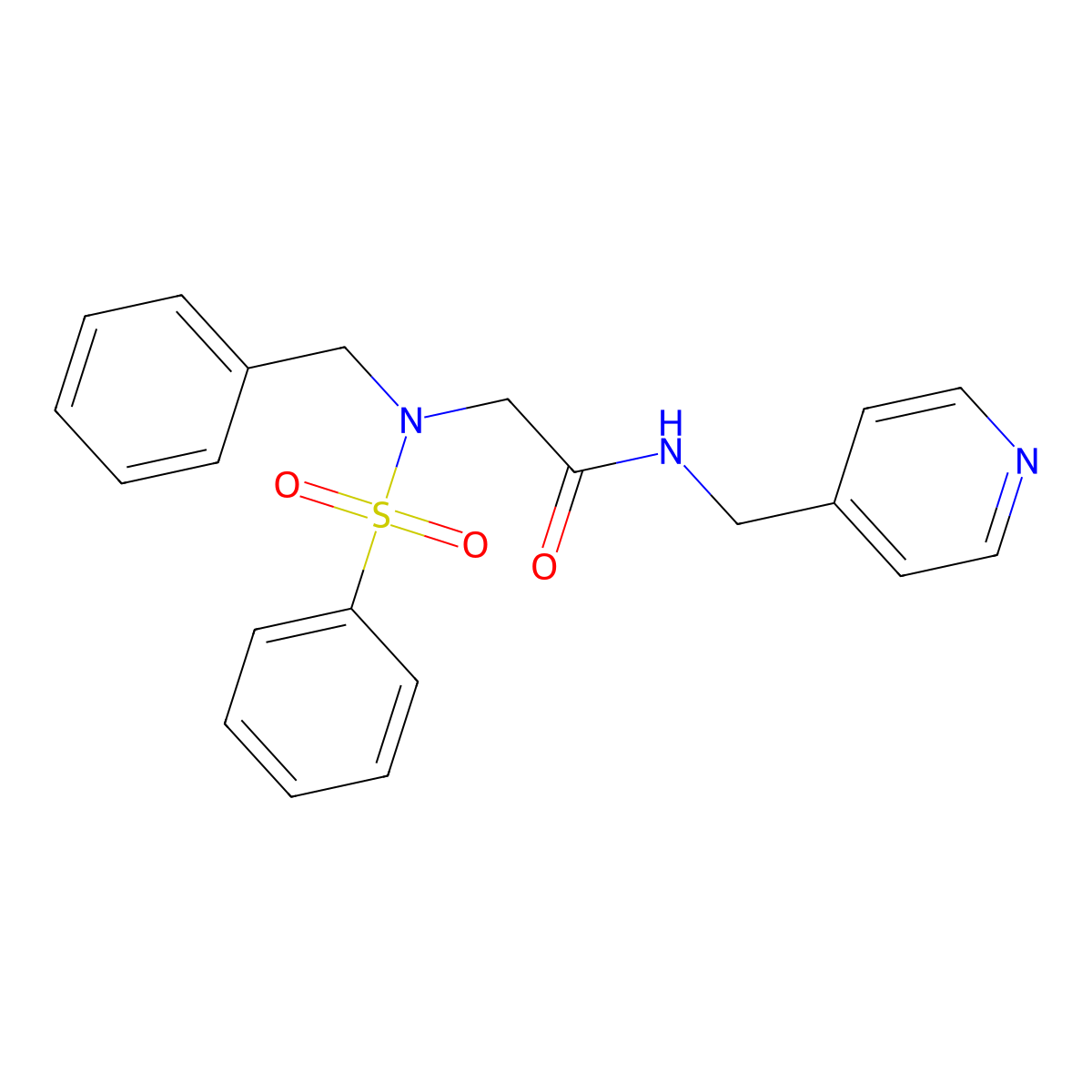 2-[benzenesulfonyl(benzyl)amino]-N-(pyridin-4-ylmethyl)acetamide molecular structure, CAS 331637-15-1