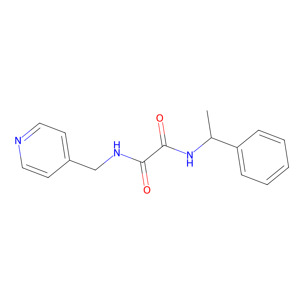 N'-(1-phenylethyl)-N-(pyridin-4-ylmethyl)oxamide molecular structure, CAS 331637-19-5