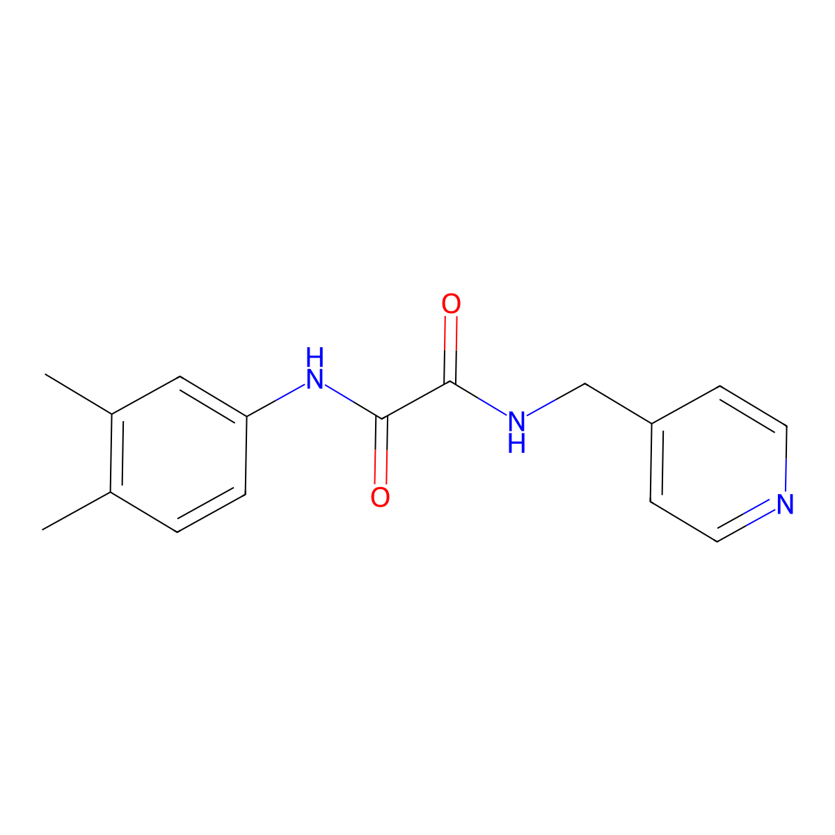 N1-(3,4-dimethylphenyl)-N2-(pyridin-4-ylmethyl)oxalamide molecular structure, CAS 331637-23-1