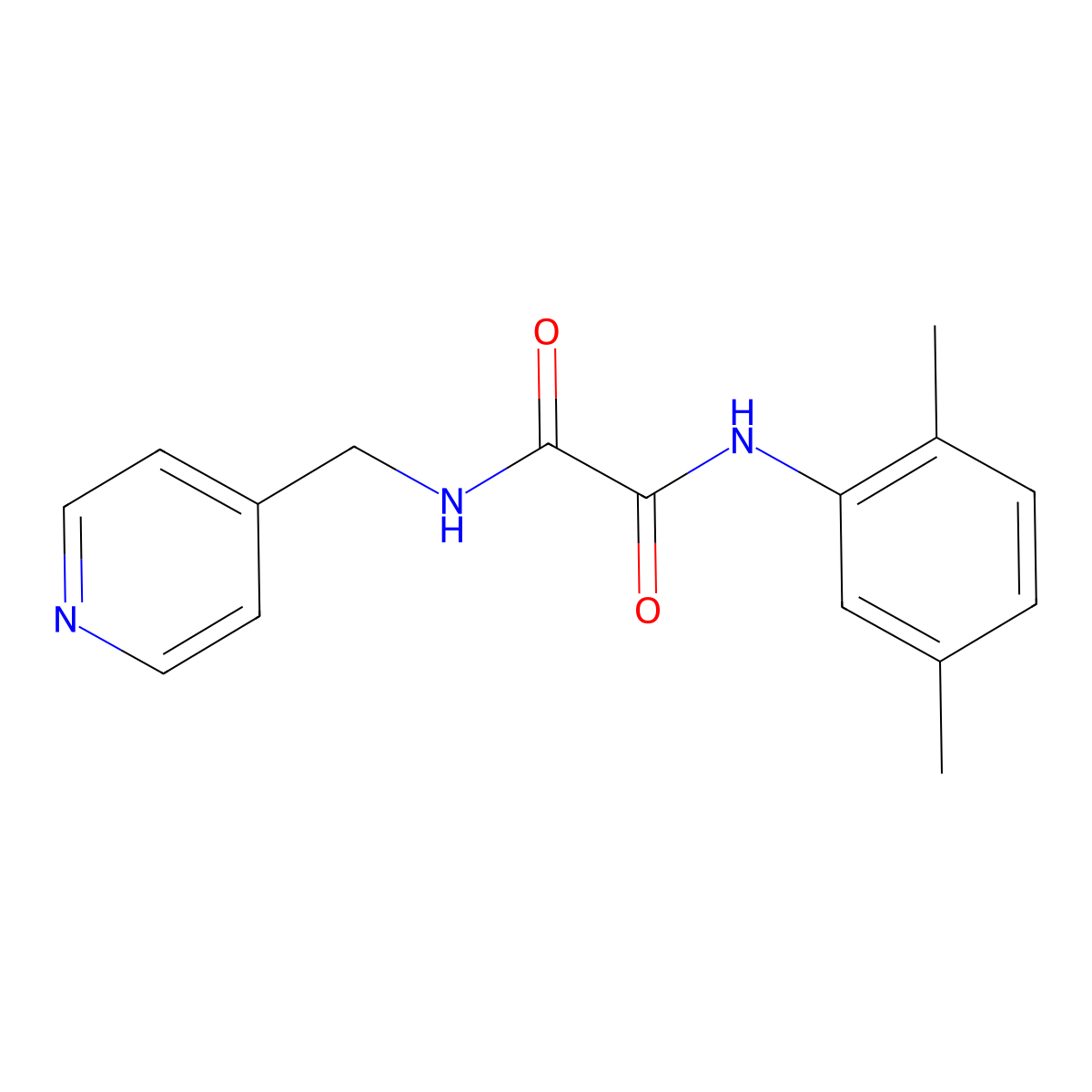 N1-(2,5-dimethylphenyl)-N2-(pyridin-4-ylmethyl)oxalamide molecular structure, CAS 331637-24-2
