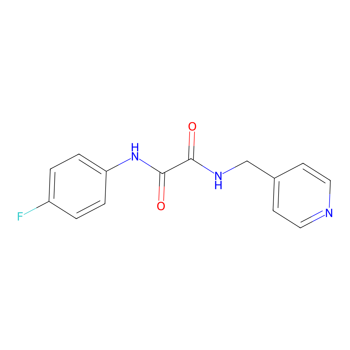N'-(4-fluorophenyl)-N-(pyridin-4-ylmethyl)oxamide molecular structure, CAS 331637-25-3