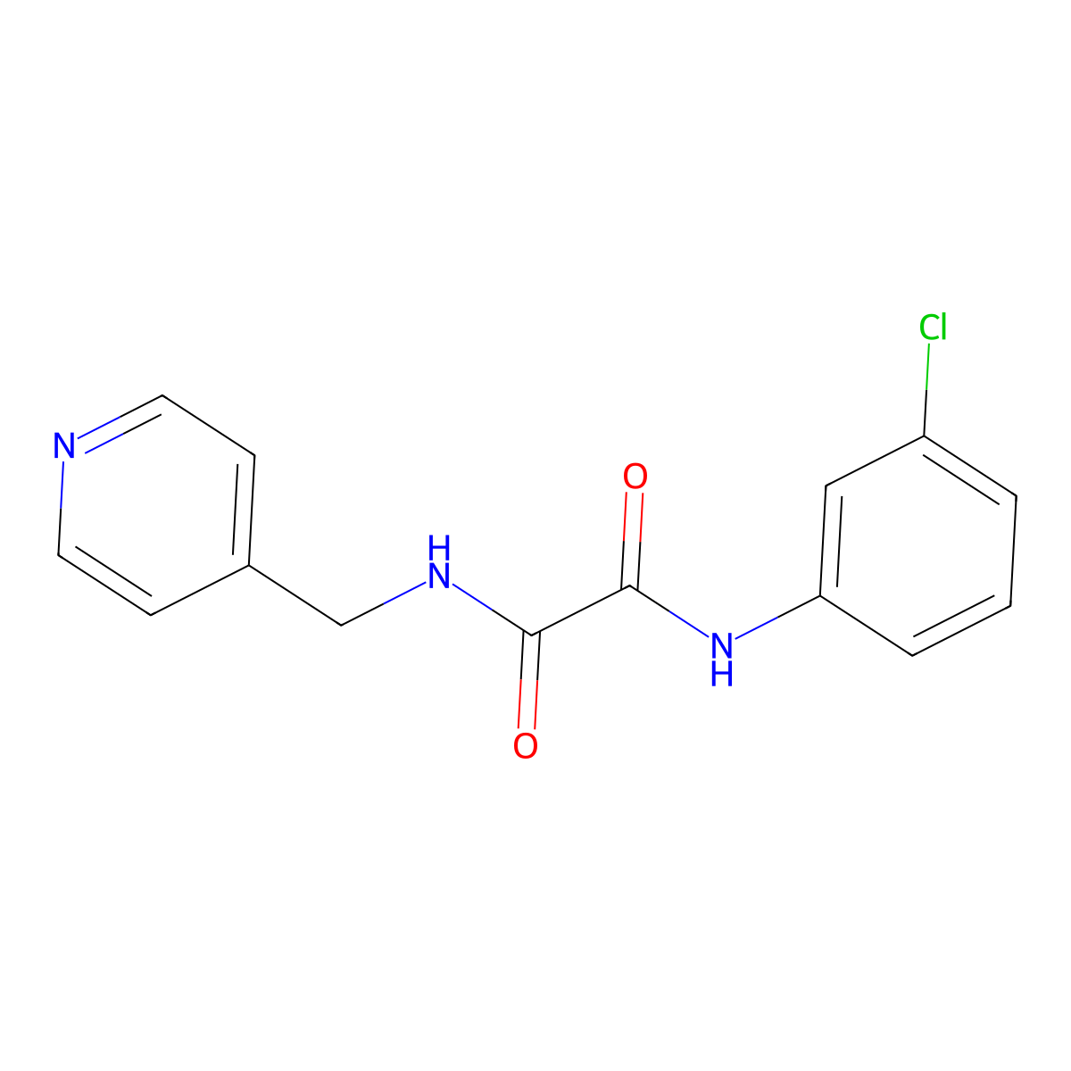 N'-(3-chlorophenyl)-N-(pyridin-4-ylmethyl)oxamide molecular structure, CAS 331637-26-4
