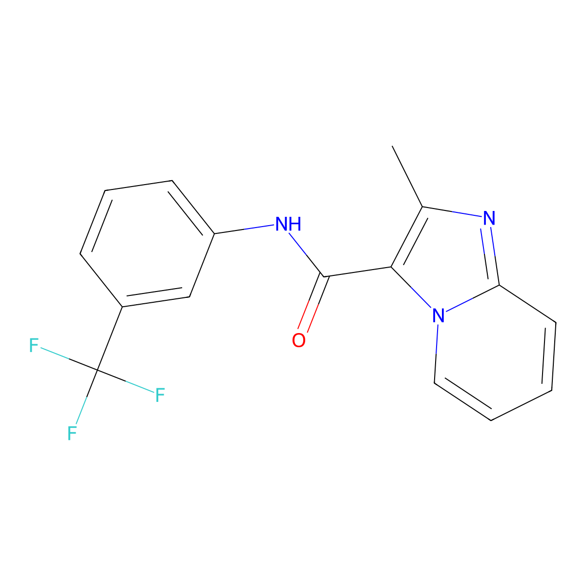 2-methyl-N-[3-(trifluoromethyl)phenyl]imidazo[1,2-a]pyridine-3-carboxamide molecular structure, CAS 331638-05-2